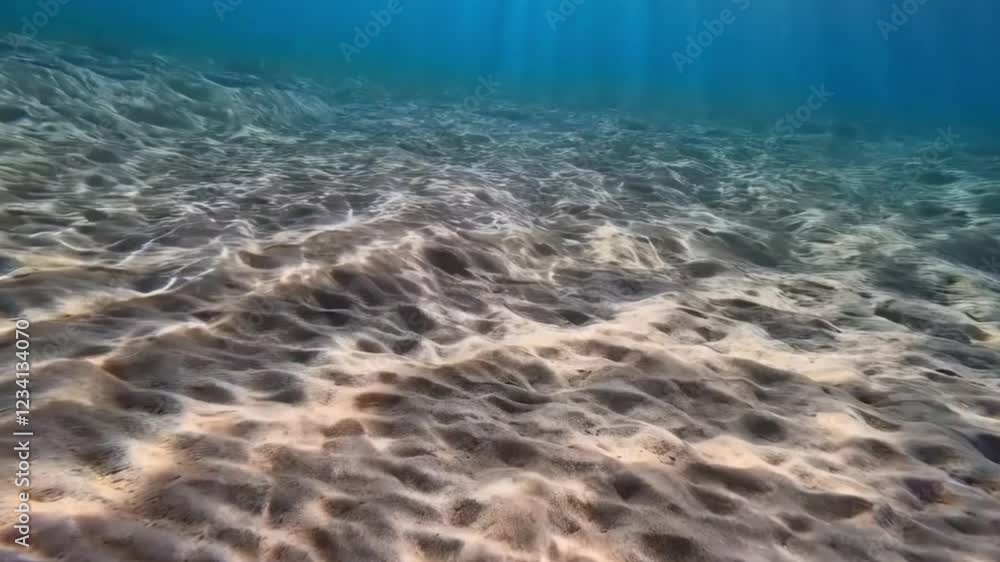 Sunlight radiating underwater in the blue sea 4k video. Sunlight radiating underwater in the blue sea 4k video.