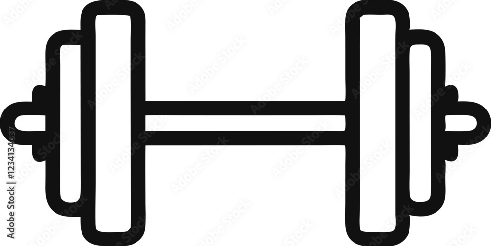 Dumbbell Doodle Hand-drawn Icon Dumbbell Doodle Hand-drawn Icon