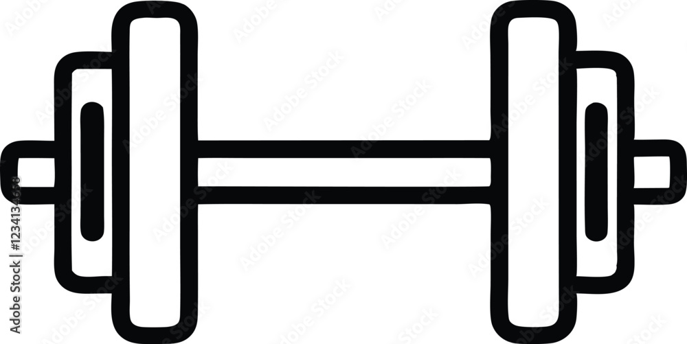 Dumbbell Doodle Hand-drawn Icon Dumbbell Doodle Hand-drawn Icon