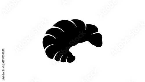croissant logo, black isolates silhouette