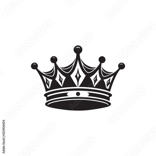 Minimal flat crown vector illustration design art on white background EPS10