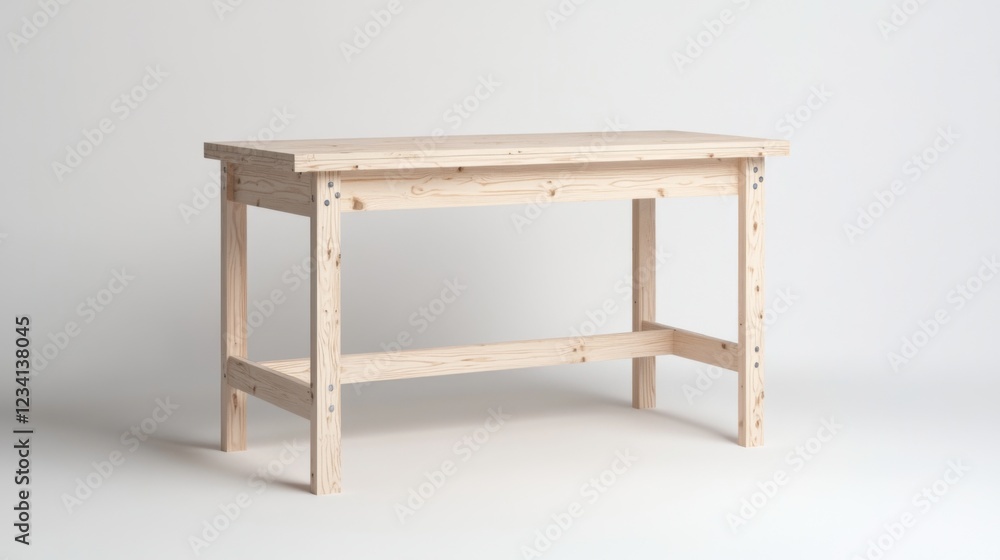 Simple light wood table isolated on white background. Simple light wood table isolated on white background.