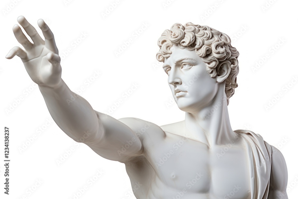 Obraz premium Greek sculpture david hand waving person statue human.