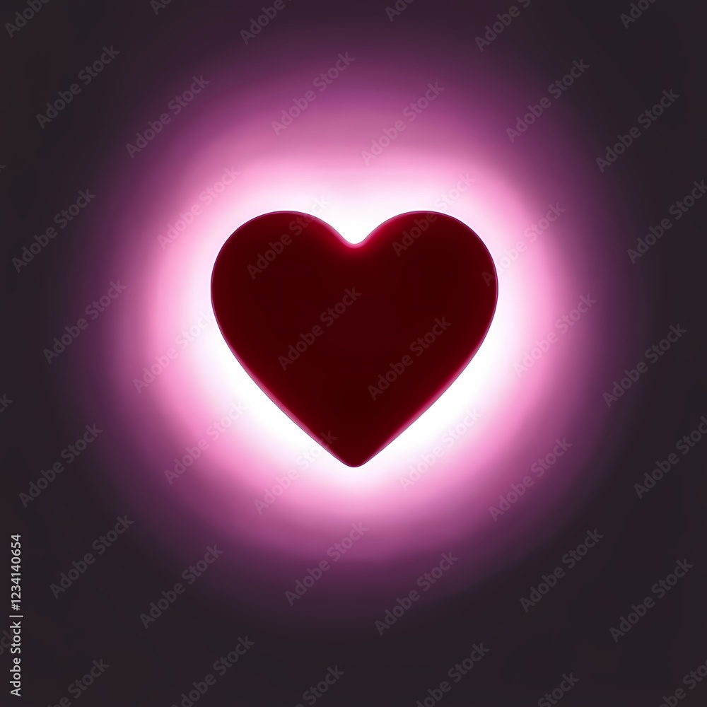 Heart symbol illuminated with a vibrant glow on a dark background creating a romantic and emotional atmosphere. Generative AI Heart symbol illuminated with a vibrant glow on a dark background creating a romantic and emotional atmosphere. Generative AI