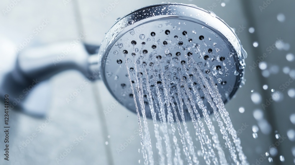 Efficient Water Saving Showerhead Installation in Modern Bathroom Efficient Water Saving Showerhead Installation in Modern Bathroom