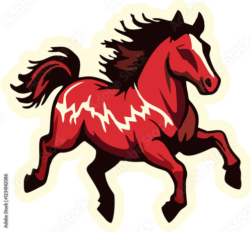 wild running horse - stallion mustang mascot vector