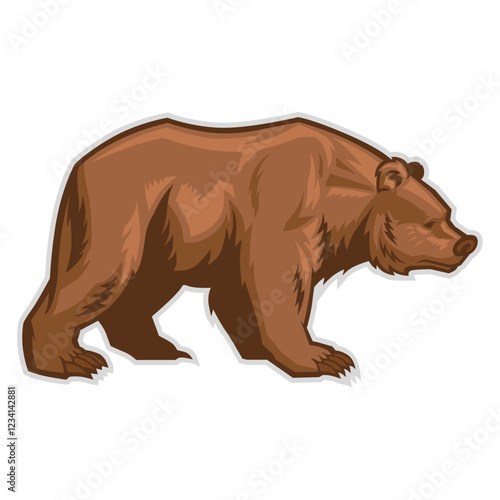 grizzly bear, angry bear head face vector illustration clipart zoo wild