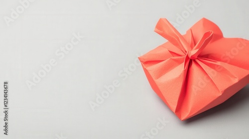 Wallpaper Mural Folded origami paper heart design on a clean white background for romantic themes Torontodigital.ca