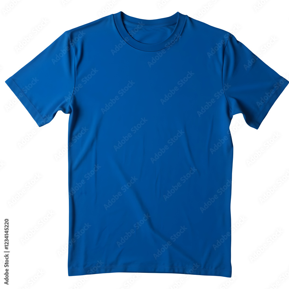 Plain Blue T-Shirt Laid Flat isolated on transparent background Plain Blue T-Shirt Laid Flat isolated on transparent background