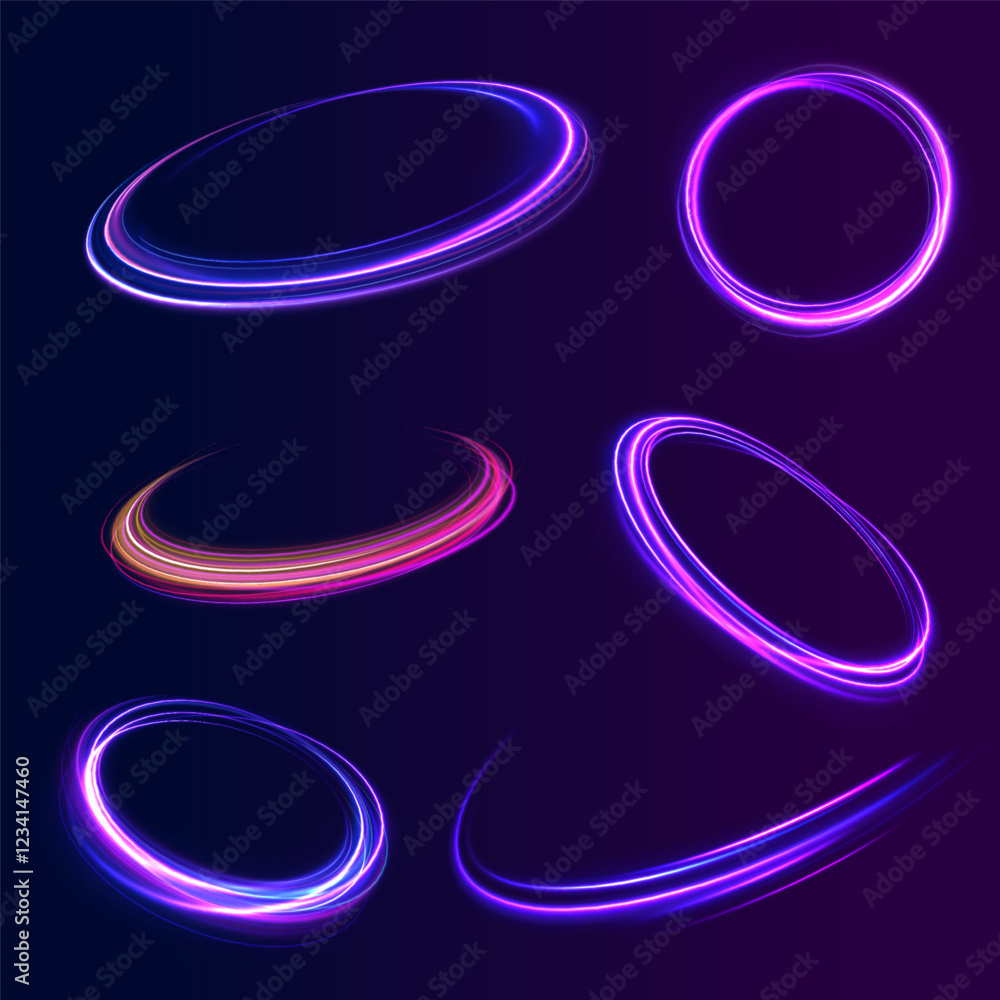 Glitter silver neon circle ring frame & sparkle flash light star shimmer vector on black background, shiny glowing metal white grey round line planet curve. Png, effect, wave,neon,line, futuristic web Glitter silver neon circle ring frame & sparkle flash light star shimmer vector on black background, shiny glowing metal white grey round line planet curve. Png, effect, wave,neon,line, futuristic web