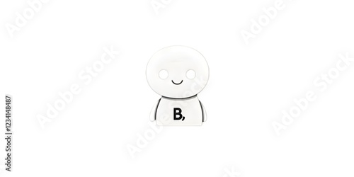 A simple, minimalistic logo of an animated character in the shape of a stylized letter 