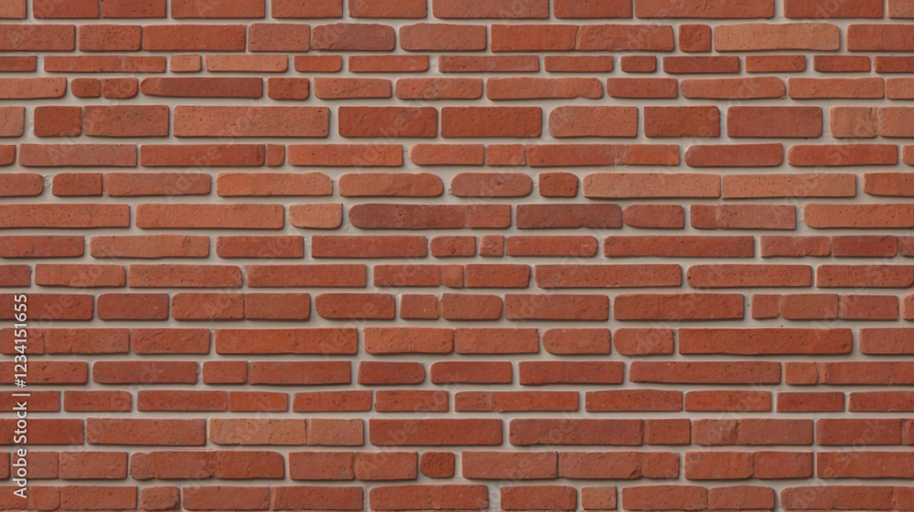 Obraz premium Red Brick Wall Material Texture with Weathered Finish for Vintage Construction and Wall Design