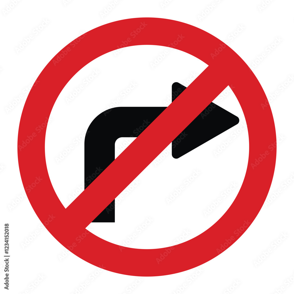 No right turn signage vector illustration 02 No right turn signage vector illustration 02
