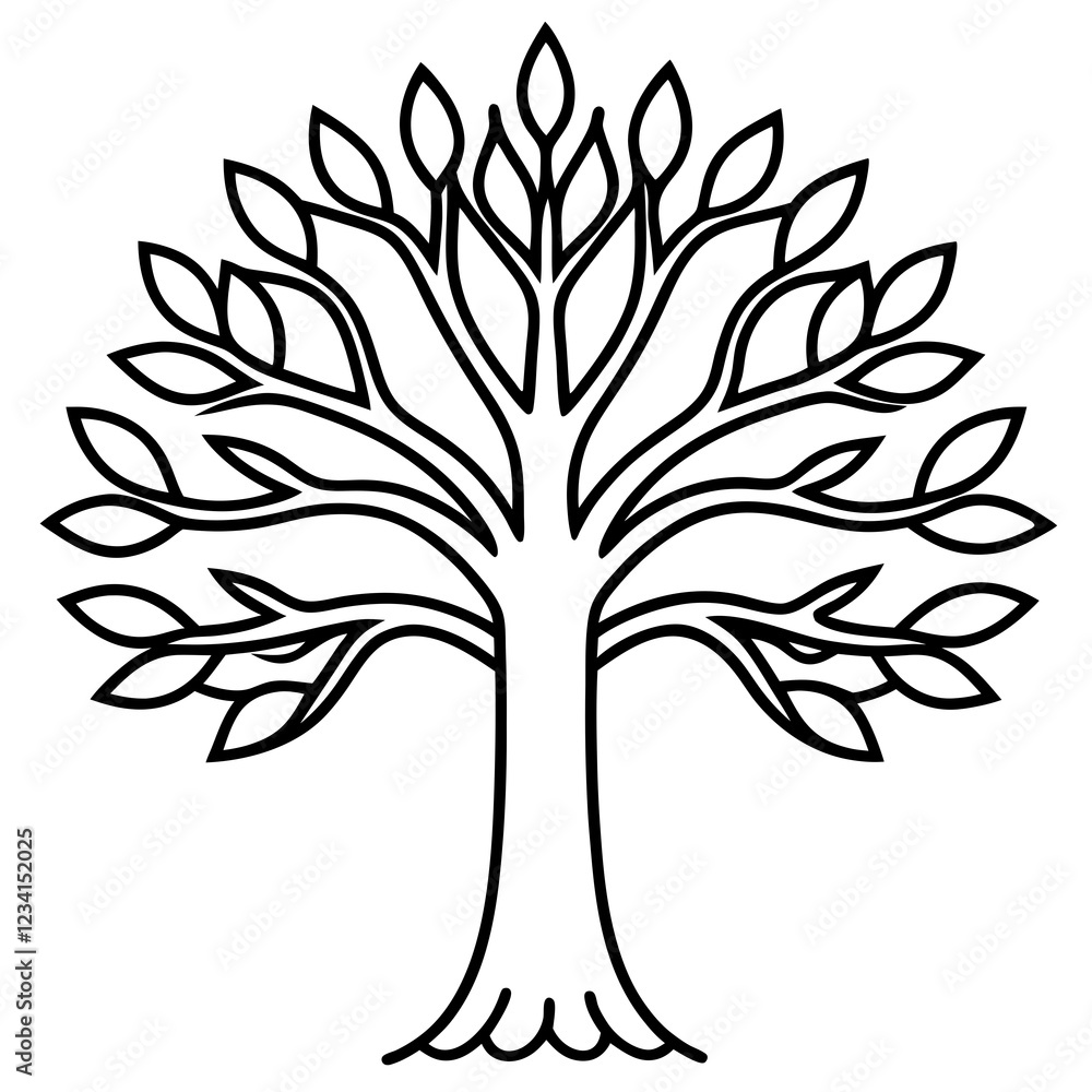 Simple Tree of Life Line Drawing in Vector Simple Tree of Life Line Drawing in Vector
