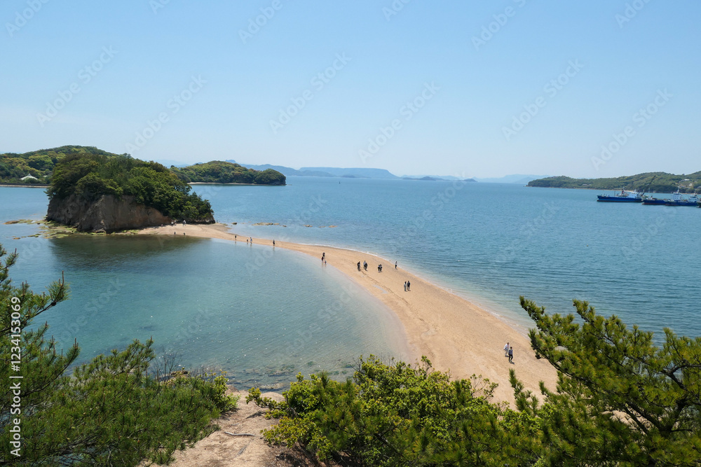 エンジェルロードの美しい風景と穏やかな海 エンジェルロードの美しい風景と穏やかな海