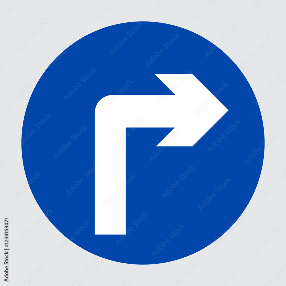 Turn right ahead signage vector illustration Turn right ahead signage vector illustration