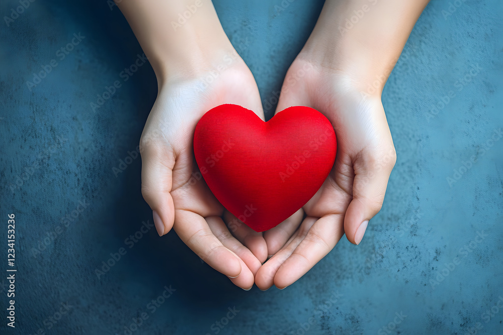 hands holding red heart, health care, love, organ donation, mindfulness, wellbeing, family insurance and CSR concept, world heart day, world health day, world mental health day, praying concept hands holding red heart, health care, love, organ donation, mindfulness, wellbeing, family insurance and CSR concept, world heart day, world health day, world mental health day, praying concept