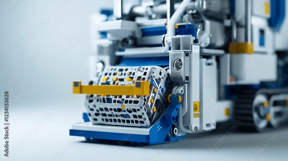 Industrial machine processing material in a factory studio Industrial machine processing material in a factory studio
