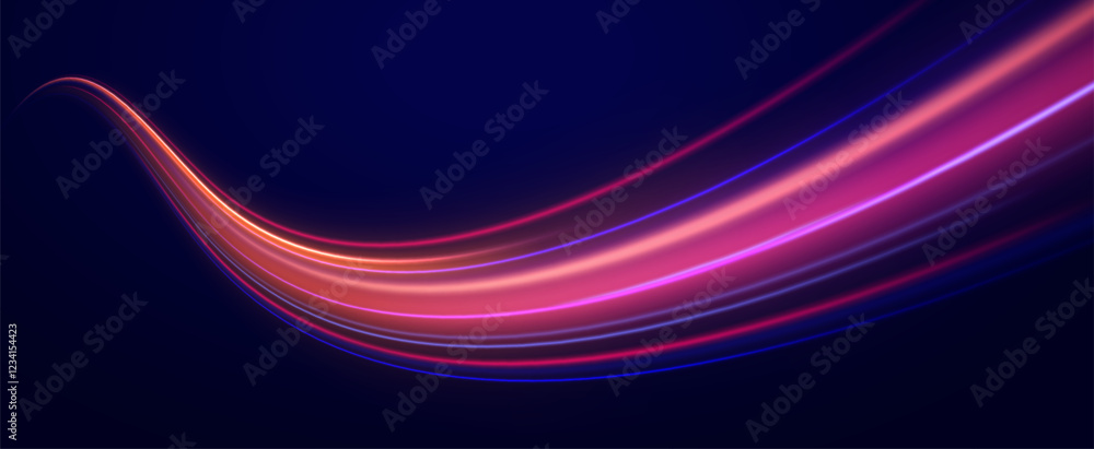 Creative vector illustration of flying cosmic meteor, planetoid, comet, fireball isolated on transparent background. Effect, png, wave,neon,line. Light arc in neon colors, in the form of a turn. Creative vector illustration of flying cosmic meteor, planetoid, comet, fireball isolated on transparent background. Effect, png, wave,neon,line. Light arc in neon colors, in the form of a turn.