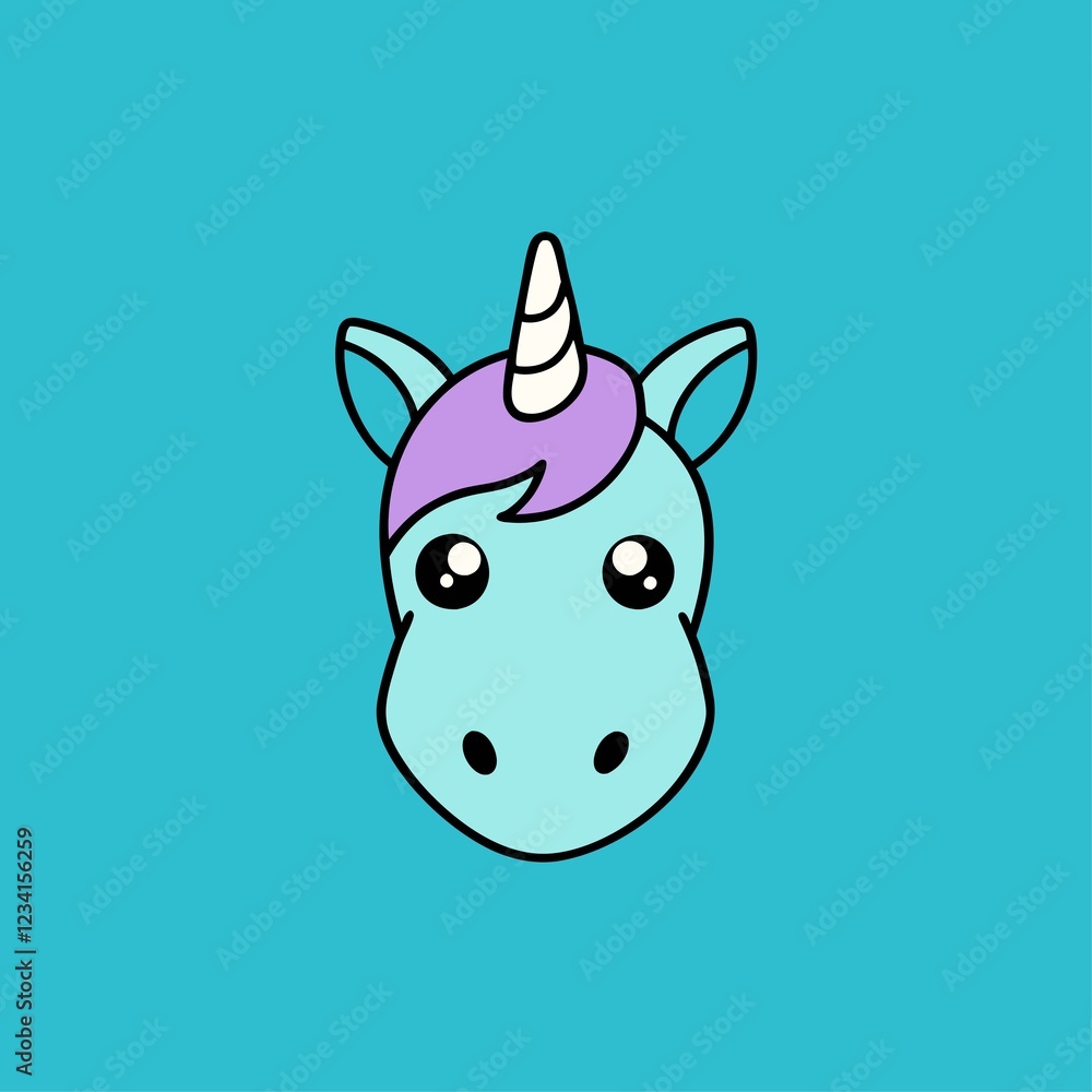 Unicorn (mythical but adorable) head icon vector illustration Unicorn (mythical but adorable) head icon vector illustration