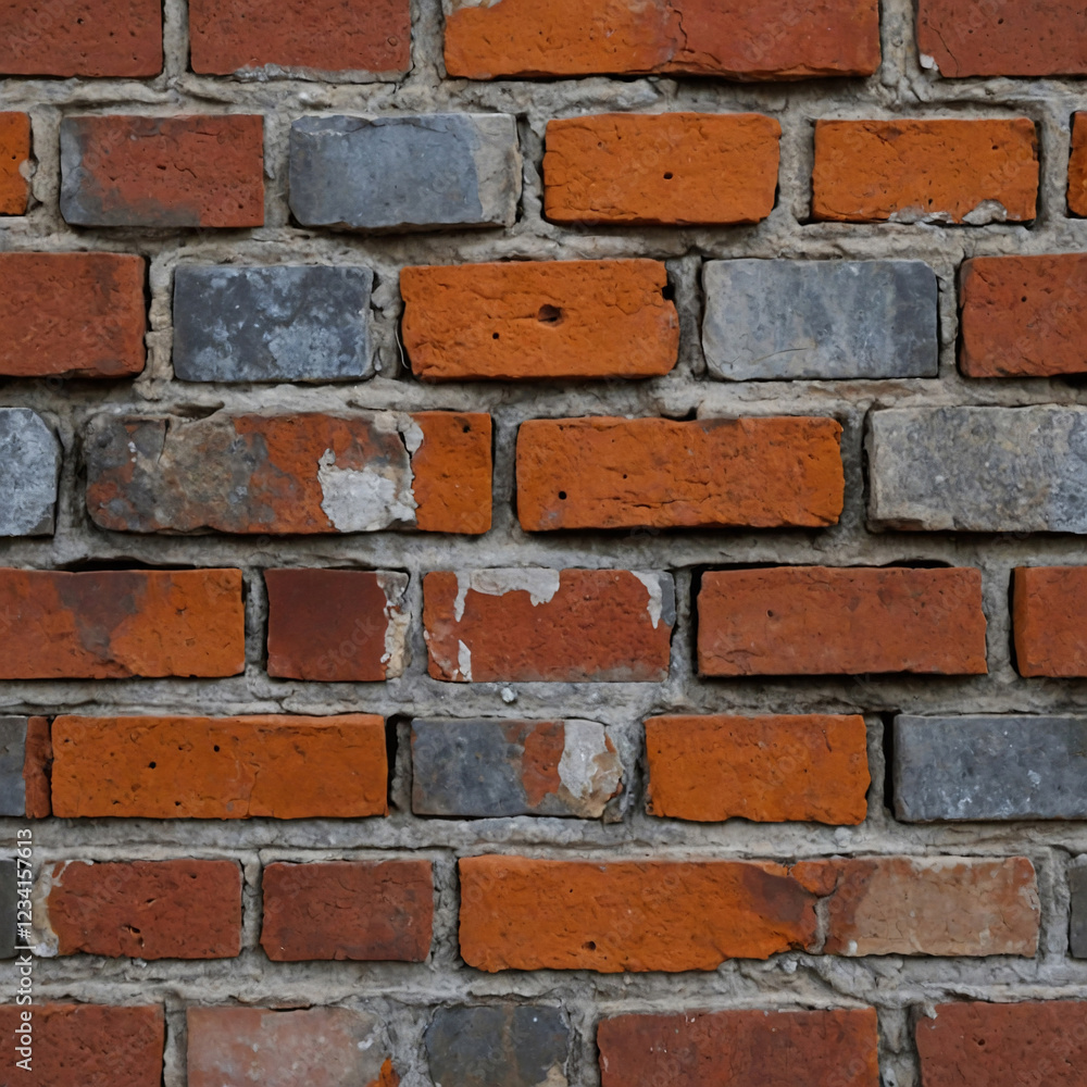 Obraz premium Detailed Close Up of Red Brick Material Texture for Architectural Design and Urban Wall Background