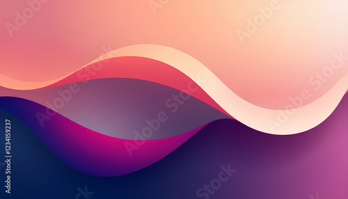 A minimalist yet colorful background with elegant geometric shapes softly blending into each other