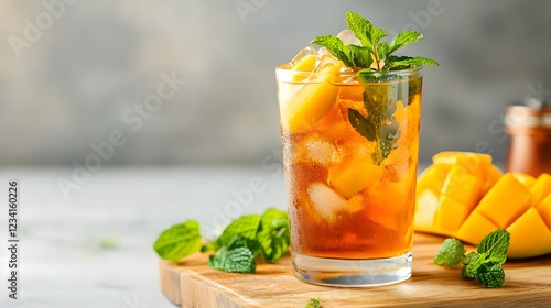 Refreshing Iced Mango Tea with Mint: A perfect summer drink!