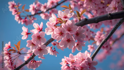 A stunning close-up of cherry blossoms capturing the beauty and intricate detail of the delicate flowers