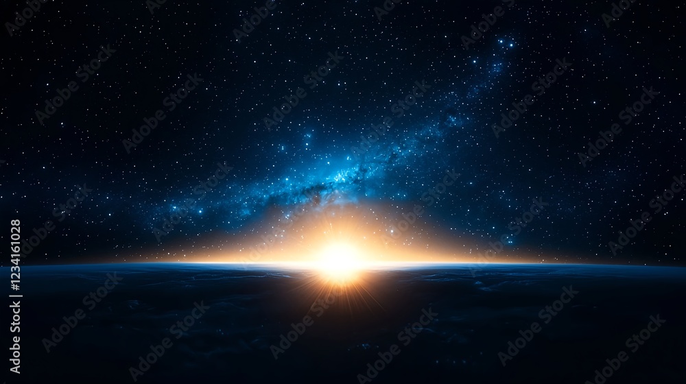 Fototapeta premium Cosmic Sunrise Over Earth