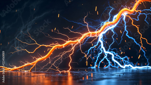 A striking image featuring a dynamic blend of orange and blue lighting creating a visually captivating scene