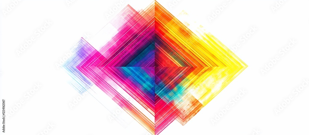 Colorful abstract diamond design, white background, vibrant hues, digital art, website header Colorful abstract diamond design, white background, vibrant hues, digital art, website header