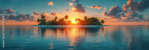 Sunset Paradise: Tropical Island Serenity photo