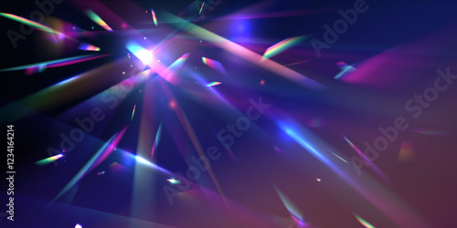 . Soft shadow form window and plants, light overlay effect. Colorful funky fantasy abstract holographic background. 