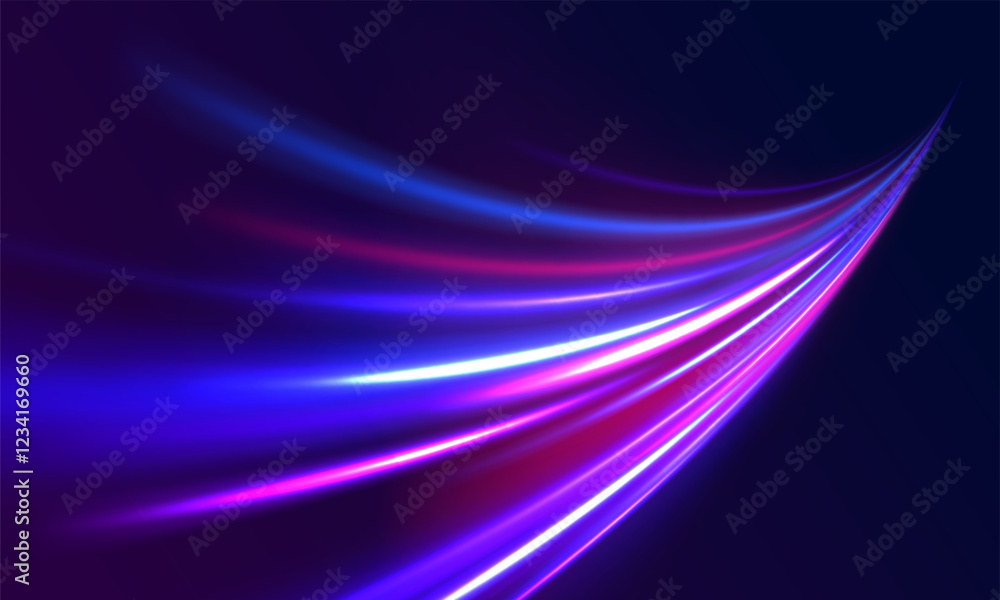 Horizontal speed lines connection vector background. Futuristic dynamic motion technology blue glowing lines air flow effect. Racing cars dynamic flash effects city road with long exposure. Horizontal speed lines connection vector background. Futuristic dynamic motion technology blue glowing lines air flow effect. Racing cars dynamic flash effects city road with long exposure.