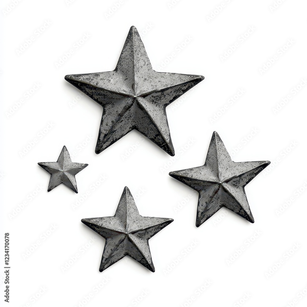 Obraz premium Decorative Metal Stars in Various Sizes for Home Decor Use