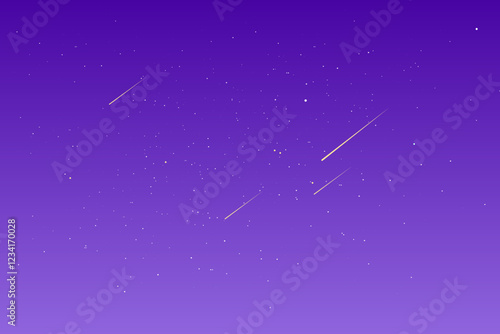 starry night sky with meteor shower