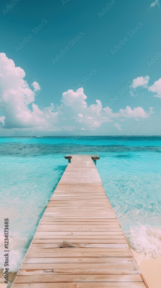 Obraz premium Aesthetic jetty waterfront furniture outdoors.