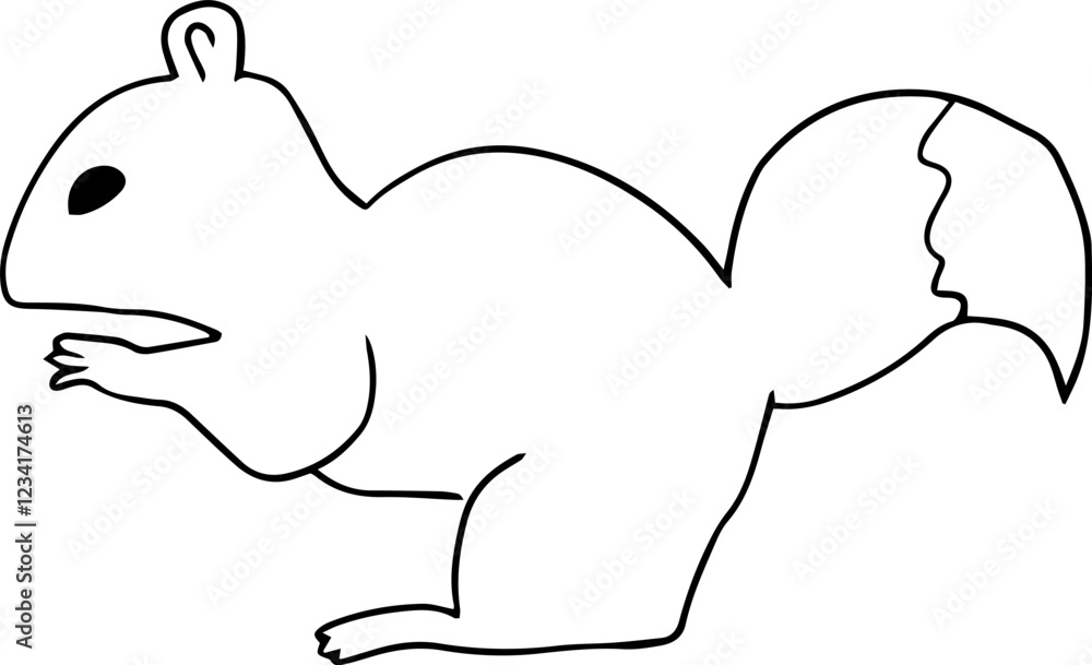 Fototapeta premium sitting squirrel with a bushy tail