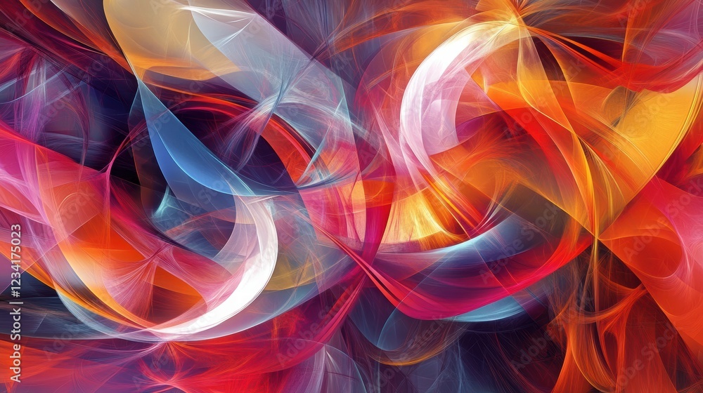 Fototapeta premium Abstract Colorful Wavy Lines and Shapes