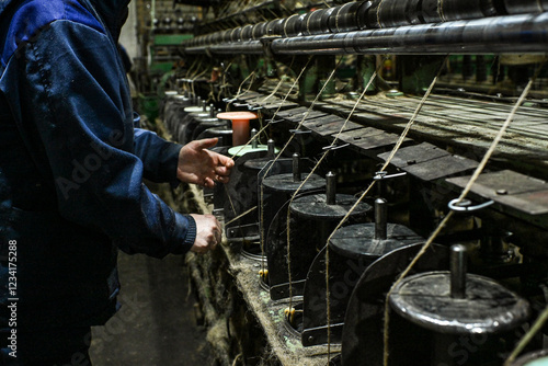 hemp rope twine production flax cotton factory vintage twine cord spool thread