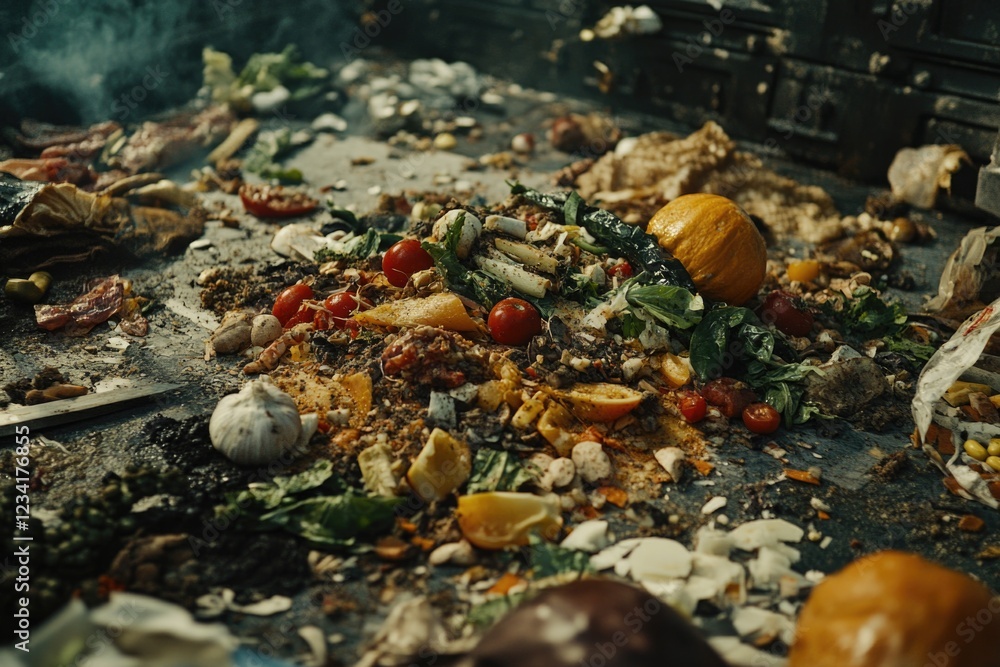 Fototapeta premium Food Pile Table