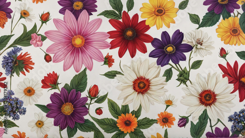 Wallpaper Mural pattern with flowers Torontodigital.ca