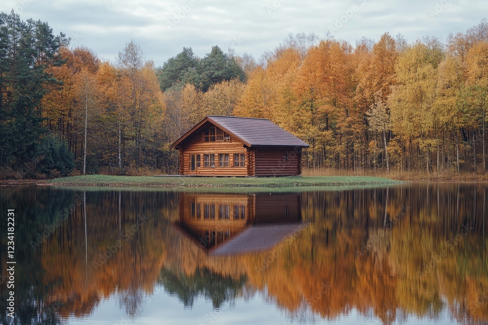 Fototapeta premium Small Cabin by Lake