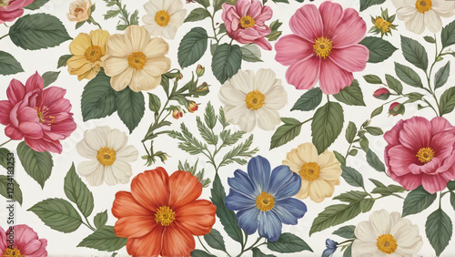 seamless background with flowers