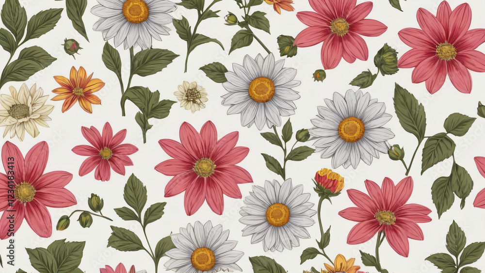 seamless background with flowers seamless background with flowers
