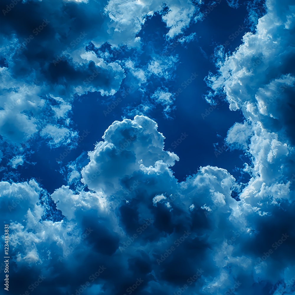 Fototapeta premium Dark Blue Night Sky with Dramatic Cloud Formations