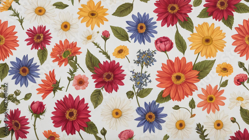 seamless background with flowers