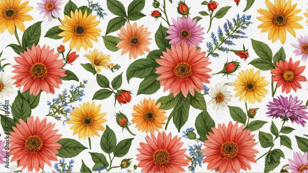 seamless background with flowers seamless background with flowers