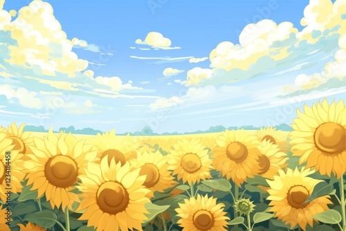 Sunflower field landscape backgrounds outdoors nature.