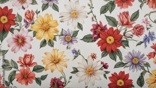 Wallpaper Mural seamless background with flowers Torontodigital.ca